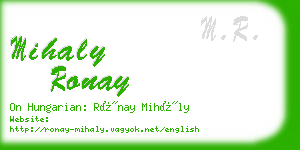 mihaly ronay business card